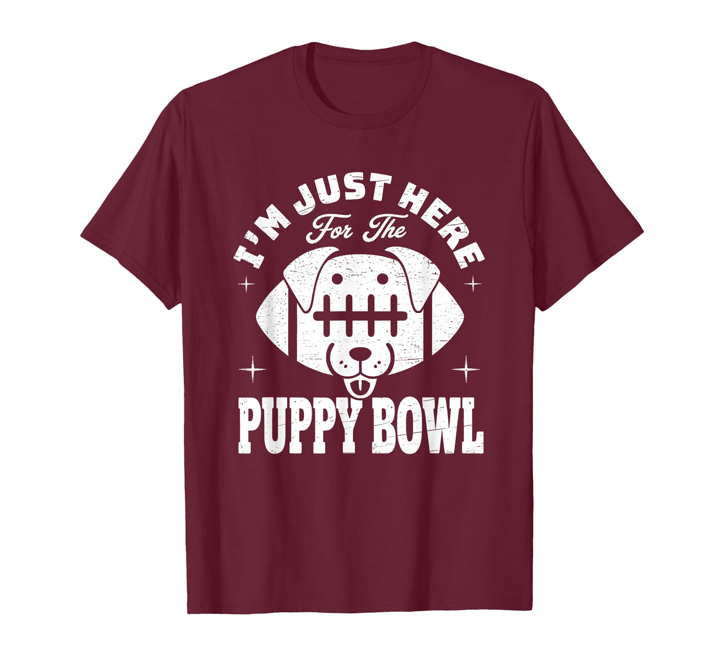 Just Here for The Puppy Bowl Funny Dog Lover Football T-Shirt
