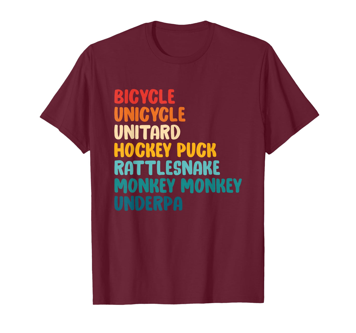 Bicycle Unicycle Unitard Hockey Puck Rattlesnake T-Shirt