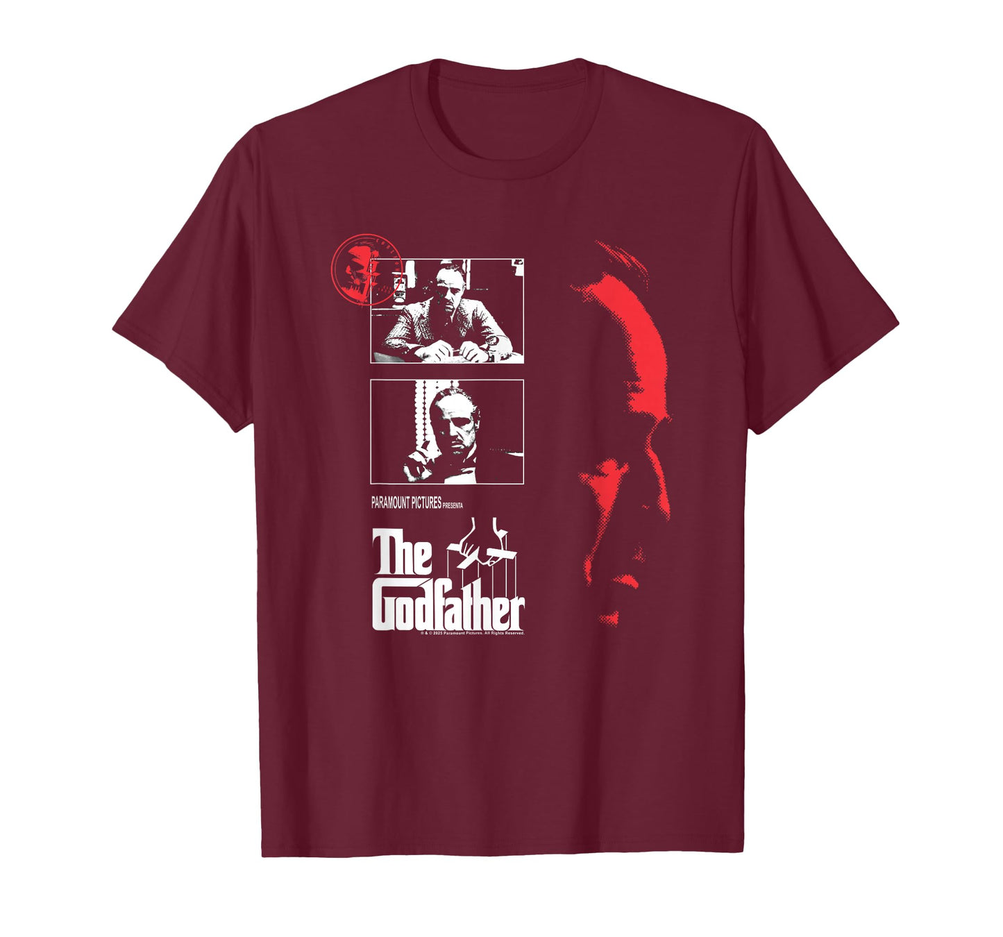 The Godfather Red Shadow Portrait Collage Mafia Movie T-Shirt