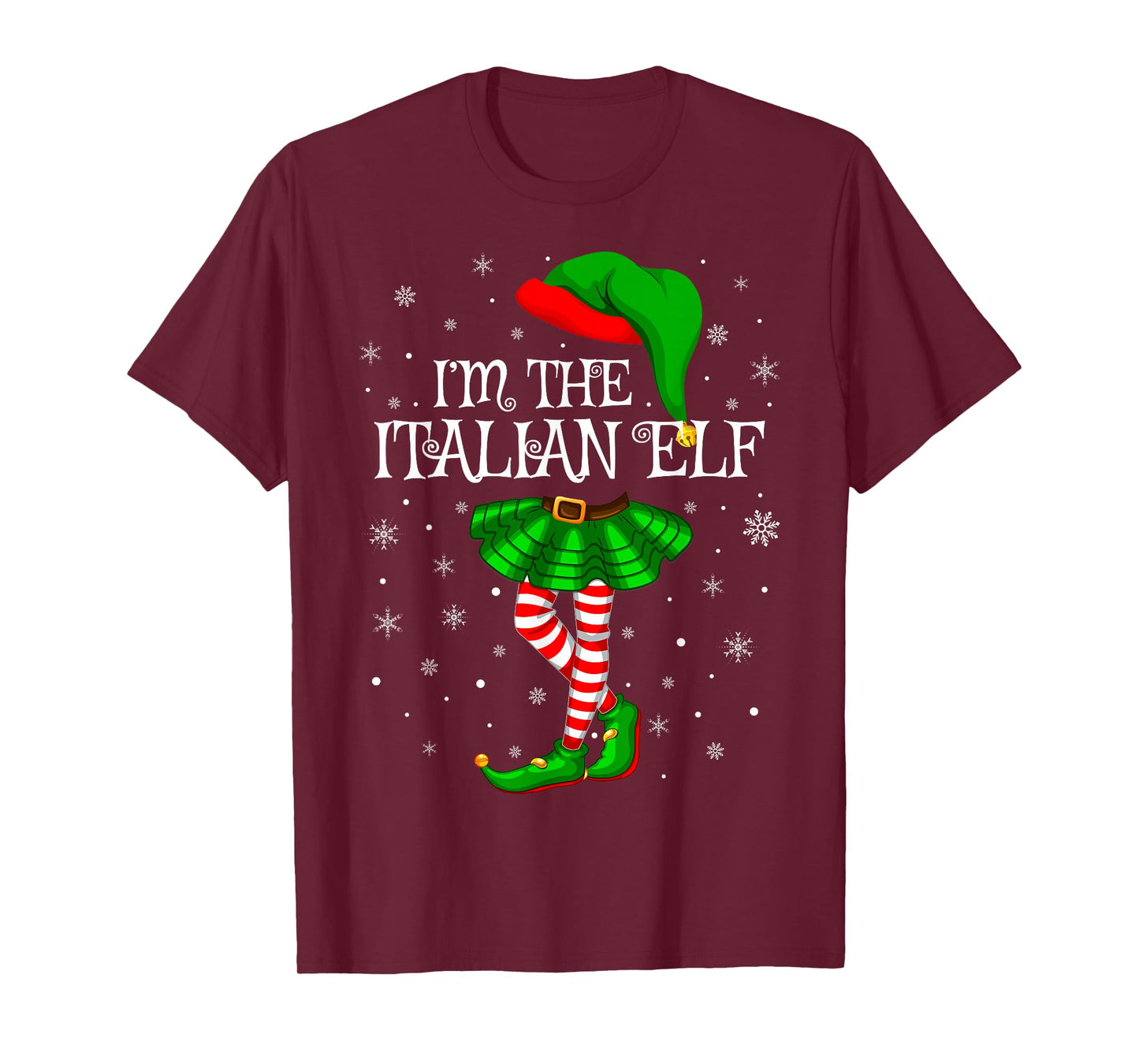 Italian Elf Christmas Family Group Women Girls Xmas Pajama T-Shirt