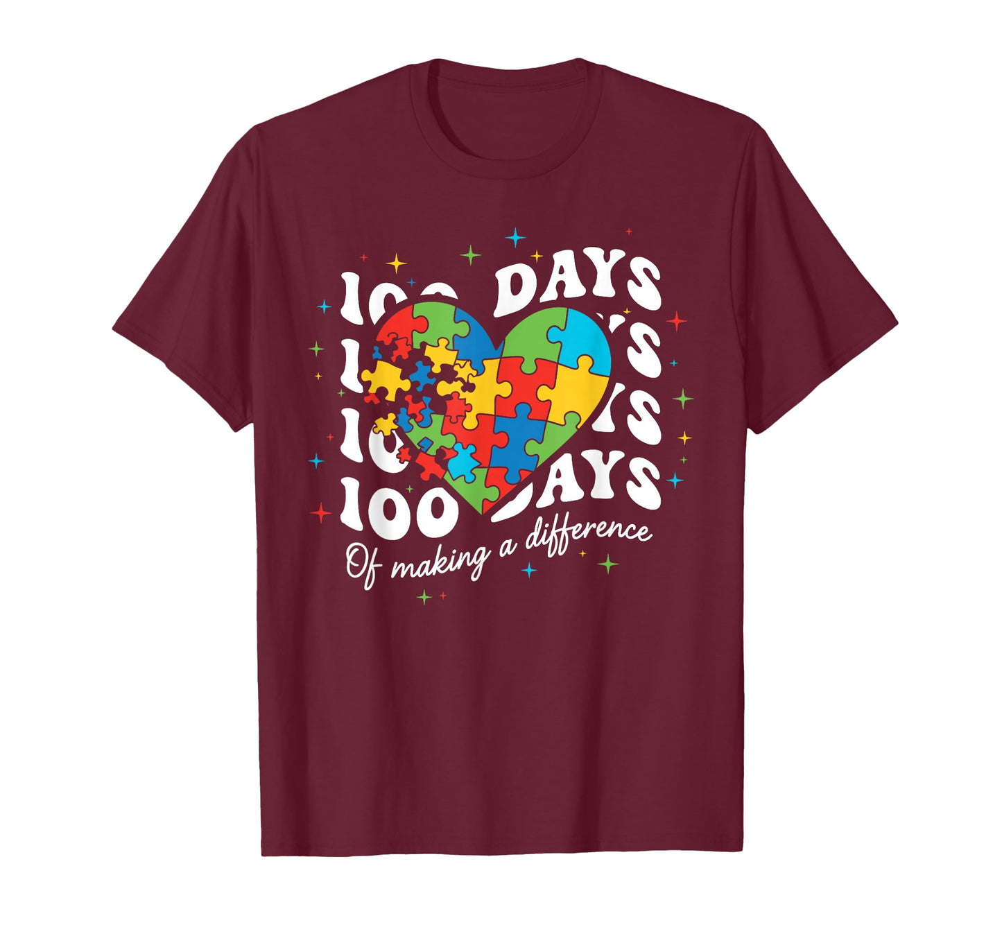 100th Days of School Autism Awareness SPED Teacher Students T-Shirt