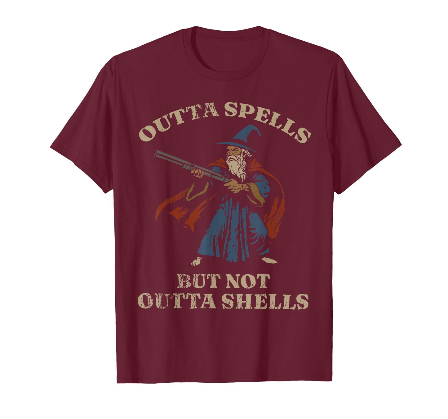 Outta Spells But Not Outta Shells Wizard Fantasy Meme T-Shirt