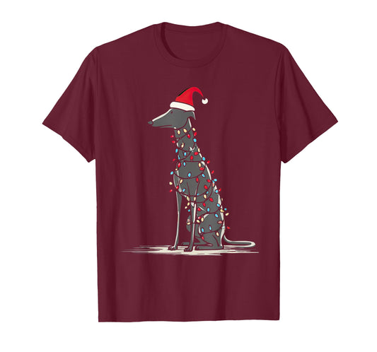 Funny Greyhound Christmas Graphics Dog Lights Lover T-Shirt