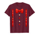 Valentine Red Hearts Bow Tie Suspenders Costume Mens Boys T-Shirt