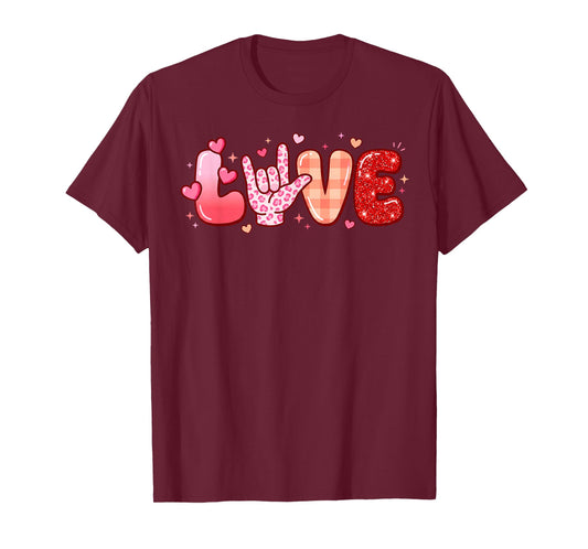 ASL Sign Language Love I Love You Hand Sign Art T-Shirt