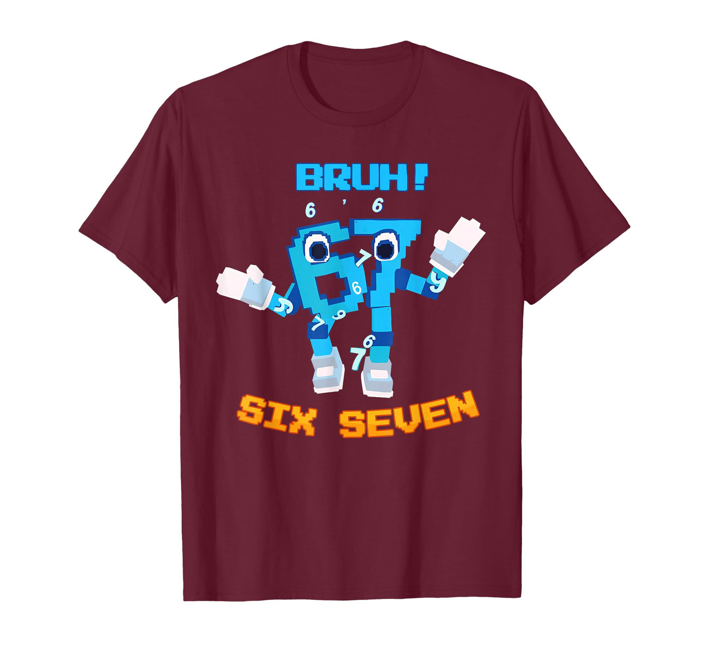 Bruh 6 7 Six Seven Gen Z Alpha Funny Meme Brain Rot Vintage T-Shirt
