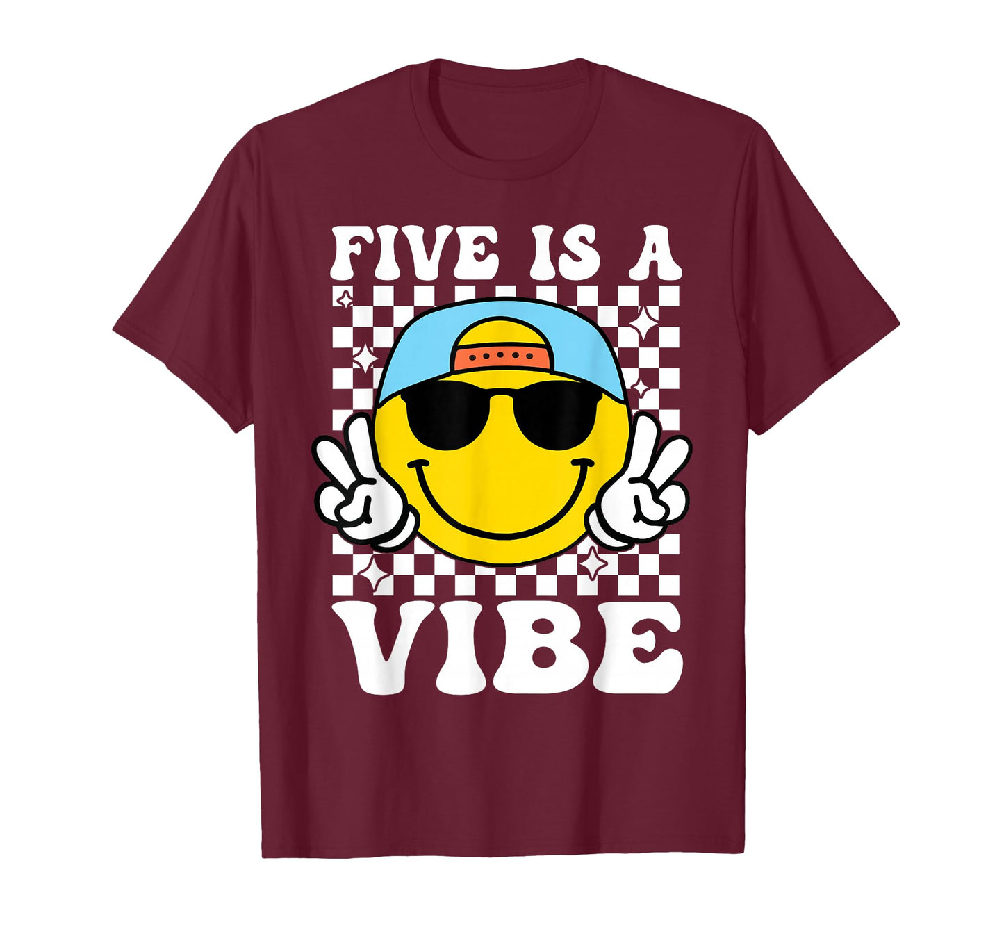 Five is a Vibe 5th Birthday Groovy Boys Girls 5 Years Old T-Shirt