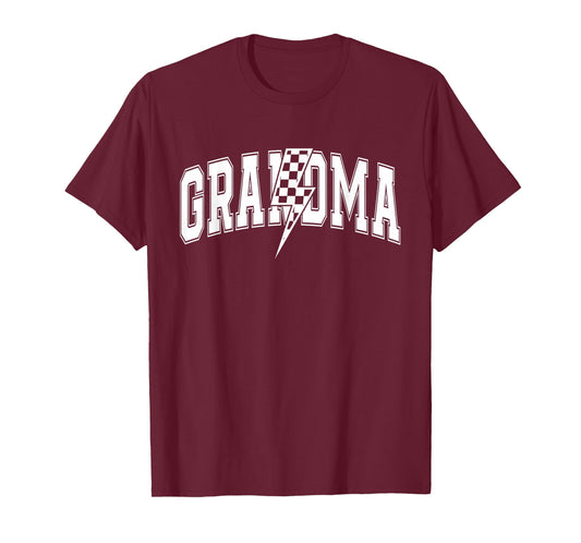 Grandma Checkered Varsity Women Mother's Day Girls Womens T-Shirt