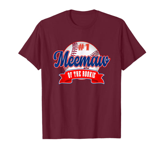 Meemaw Rookie of Year 1st Birthday Baseball Theme Matching T-Shirt