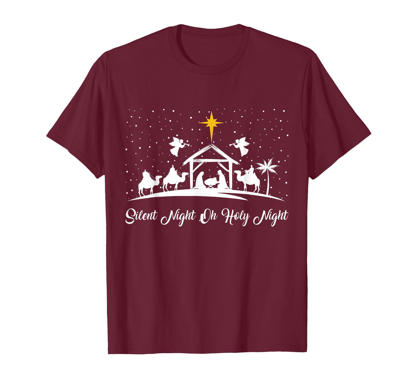 Silent Night Holy Night Nativity Scene Christian Christmas T-Shirt