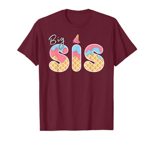 Ice Cream Big Sis 1st Birthday Matching Family T-Shirt
