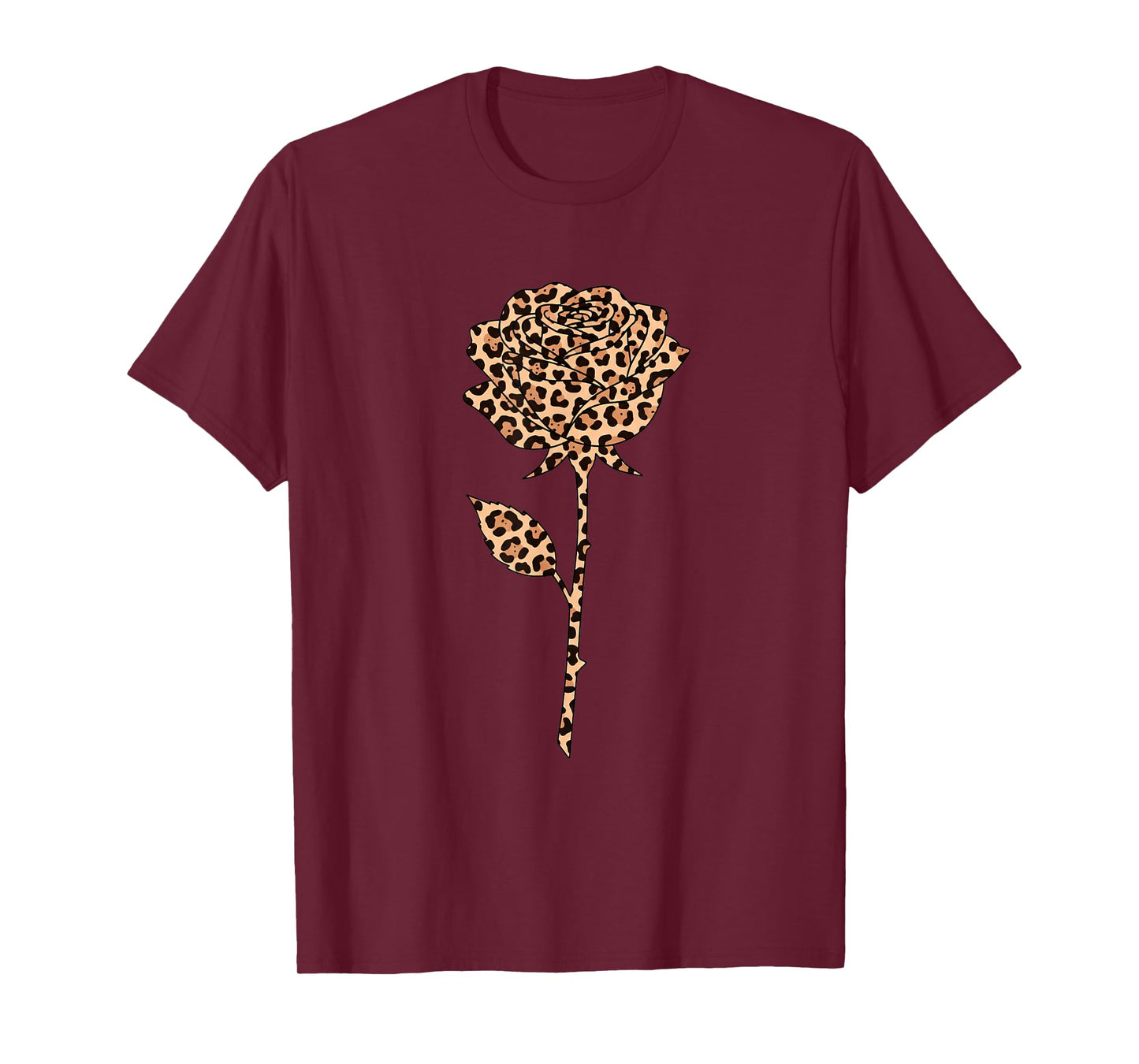 Leopard Rose Floral Safari Print Cheetah Pattern Jungle Art T-Shirt