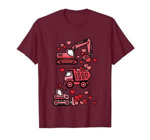 Kids Valentines Day Excavator Truck Valentine Boys Toddler Kids T-Shirt