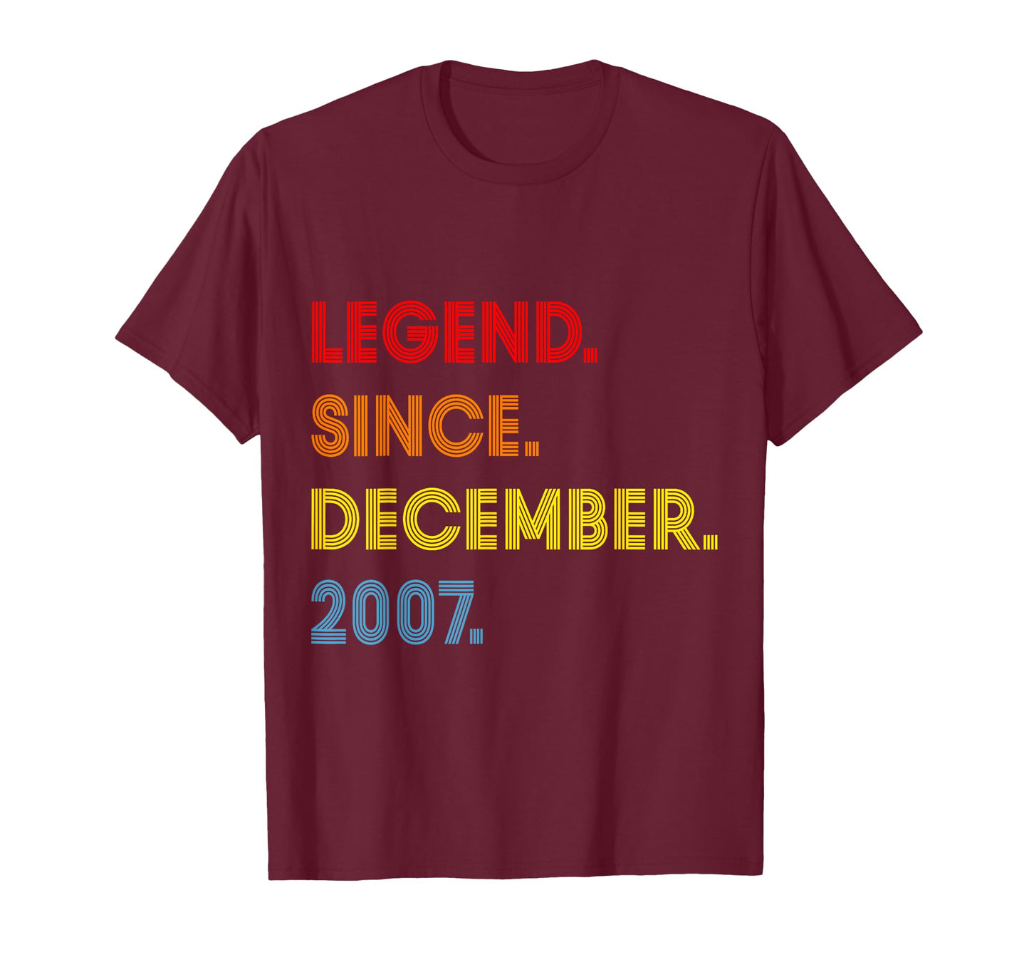 18 Year Old Legend Since December 2007 18th Birthday Boy T-Shirt