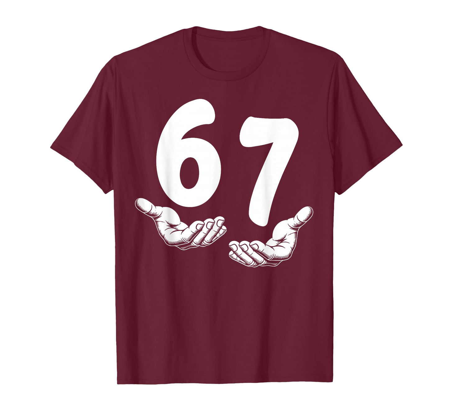 Six Seven 6 7 Meme Hands Funny Kids Teen Boys T-Shirt