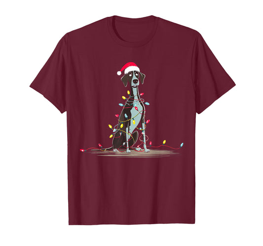 German Shorthaired Pointer Christmas Graphics Dog Lights T-Shirt