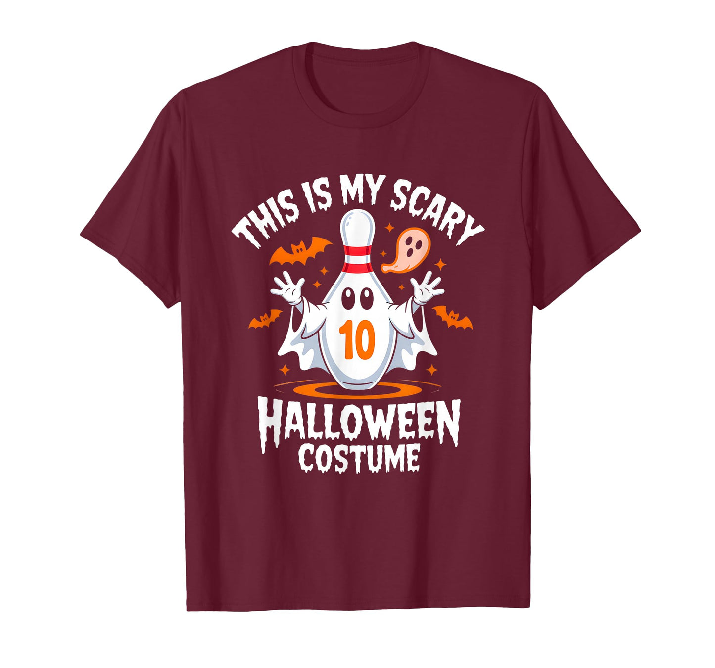 Funny Ghost Scary Bowling League Team Halloween Humor tee T-Shirt