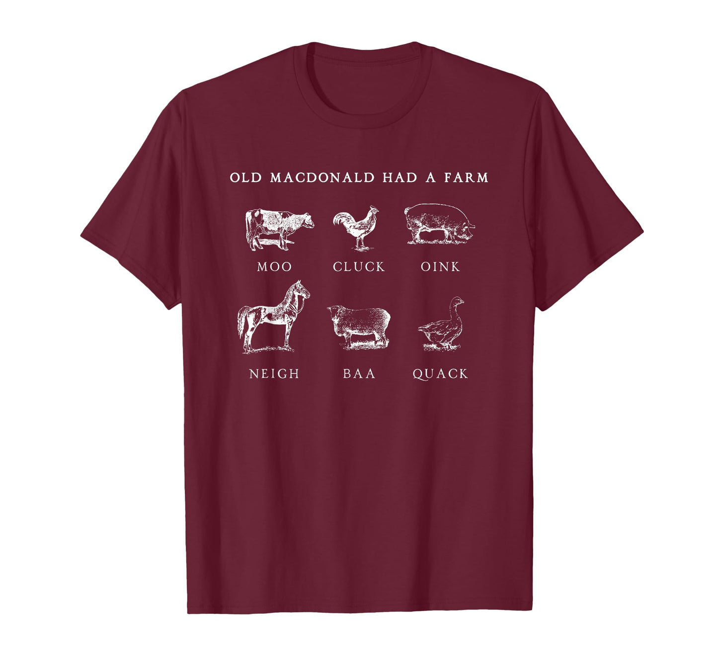 Animal Sounds Moo Cluck Oink Neigh Baa Quack T-Shirt
