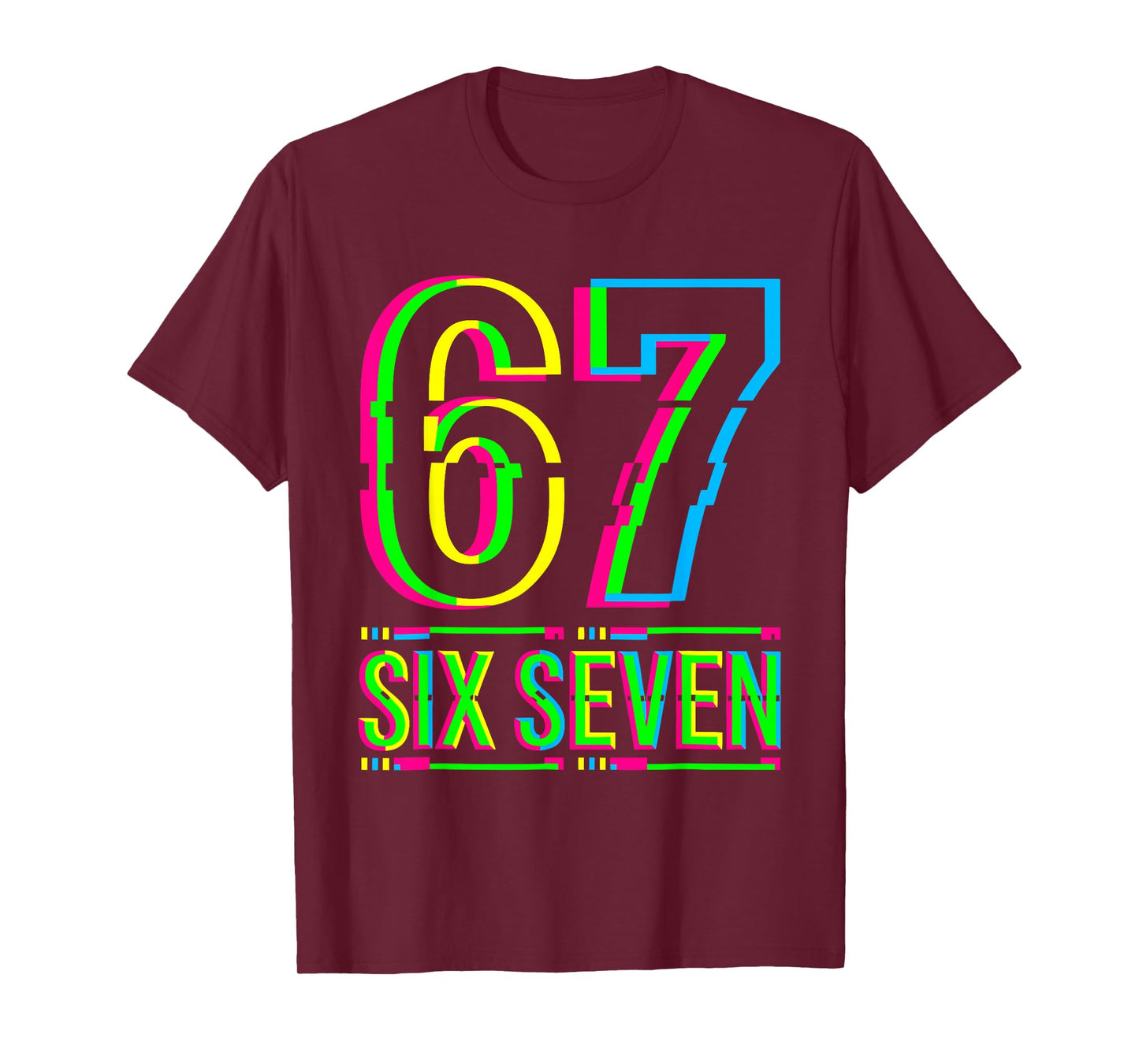 Retro 67 Meme Funny Six Seven Meme 6 7 Meme 6 7 T-Shirt