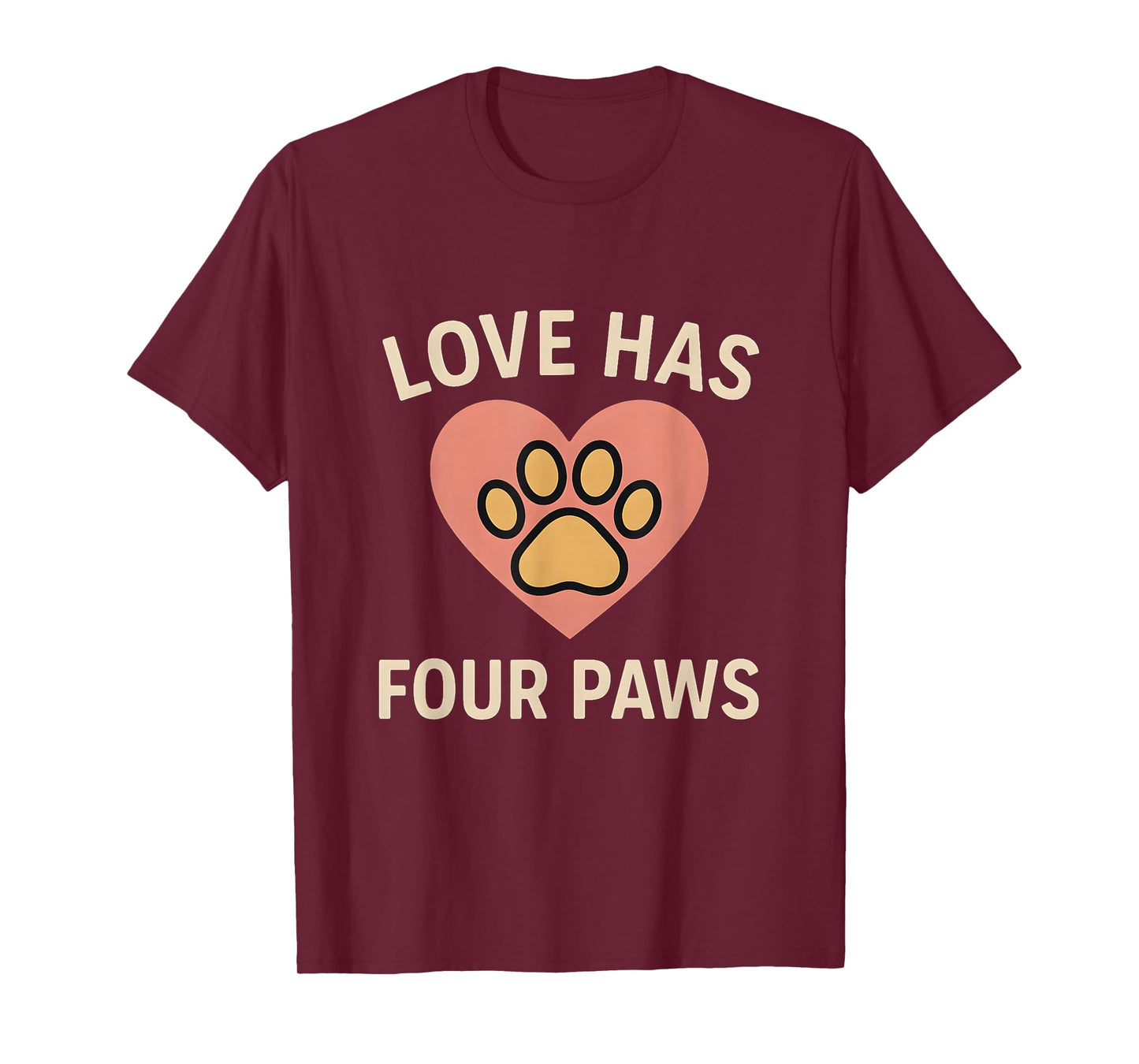 Love Has Four Paws Cute Dog Paw Heart Pet Lover T-Shirt