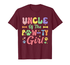 Uncle of The Birthday Paw-ty Girl Dog Theme Family Party T-Shirt