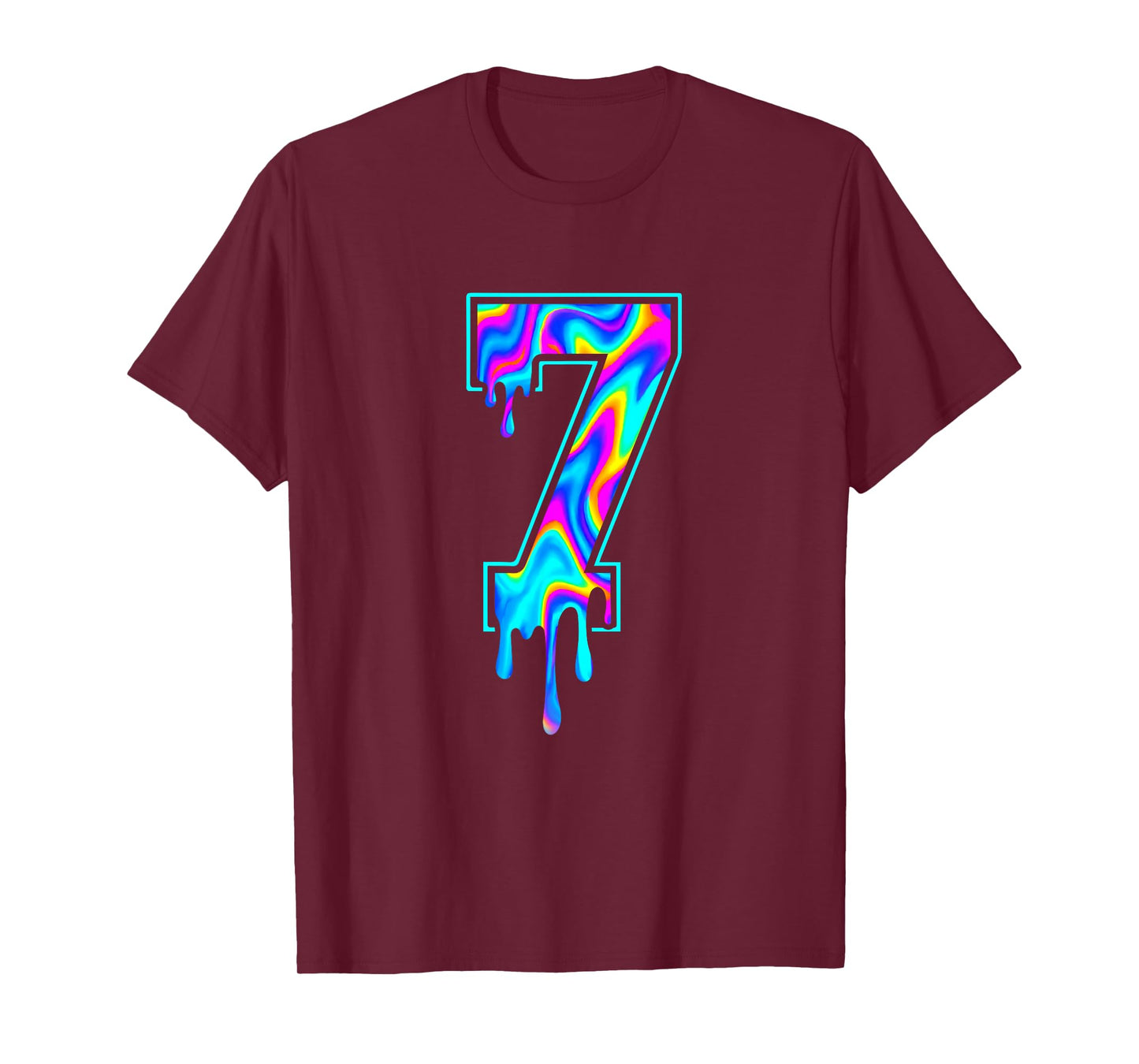 Swirl Rainbow Six Seven Meme 6 7 Halloween Matching 7 T-Shirt