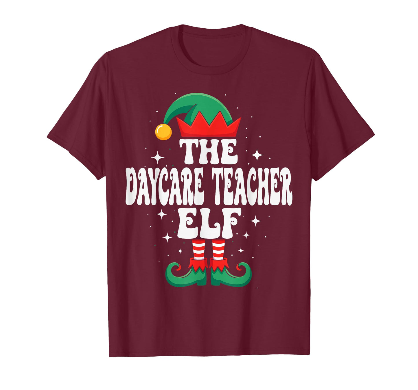 The Daycare Teacher Elf Funny Christmas Matching Family T-Shirt