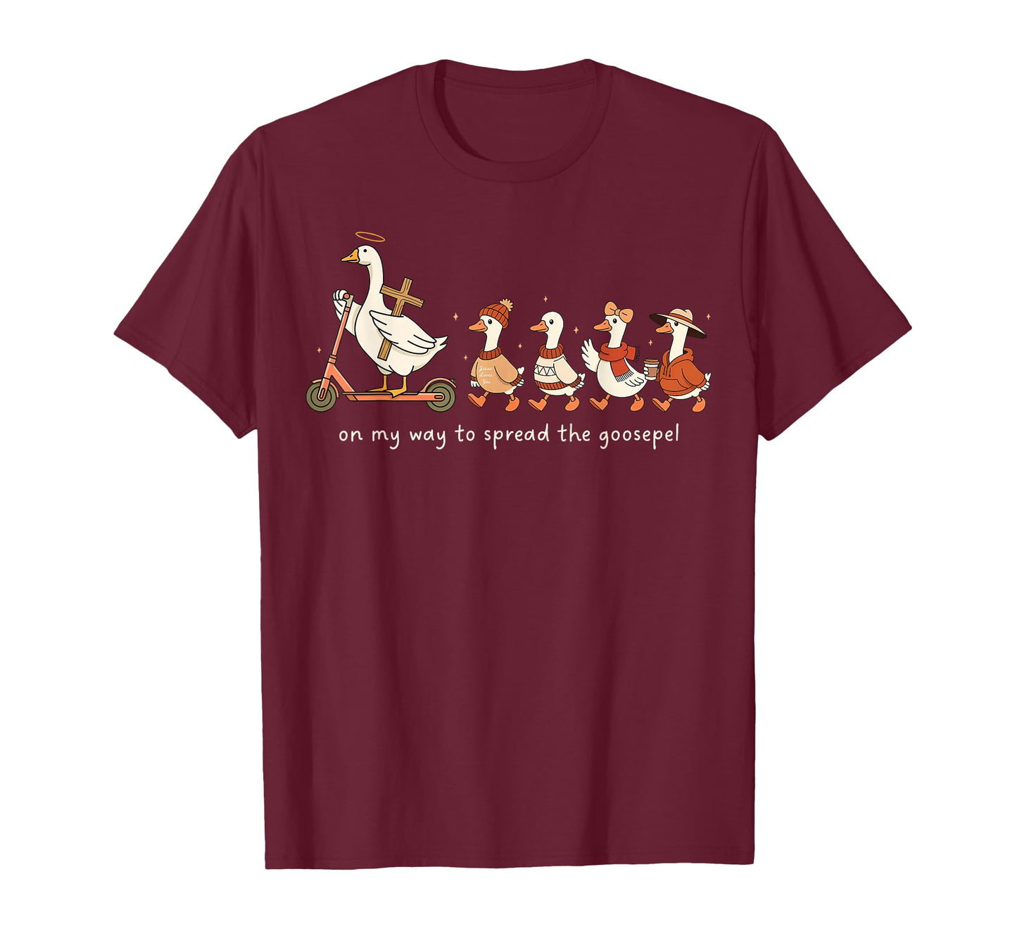 On My Way to Spread The Gospel Funny Goose Christian Goose T-Shirt