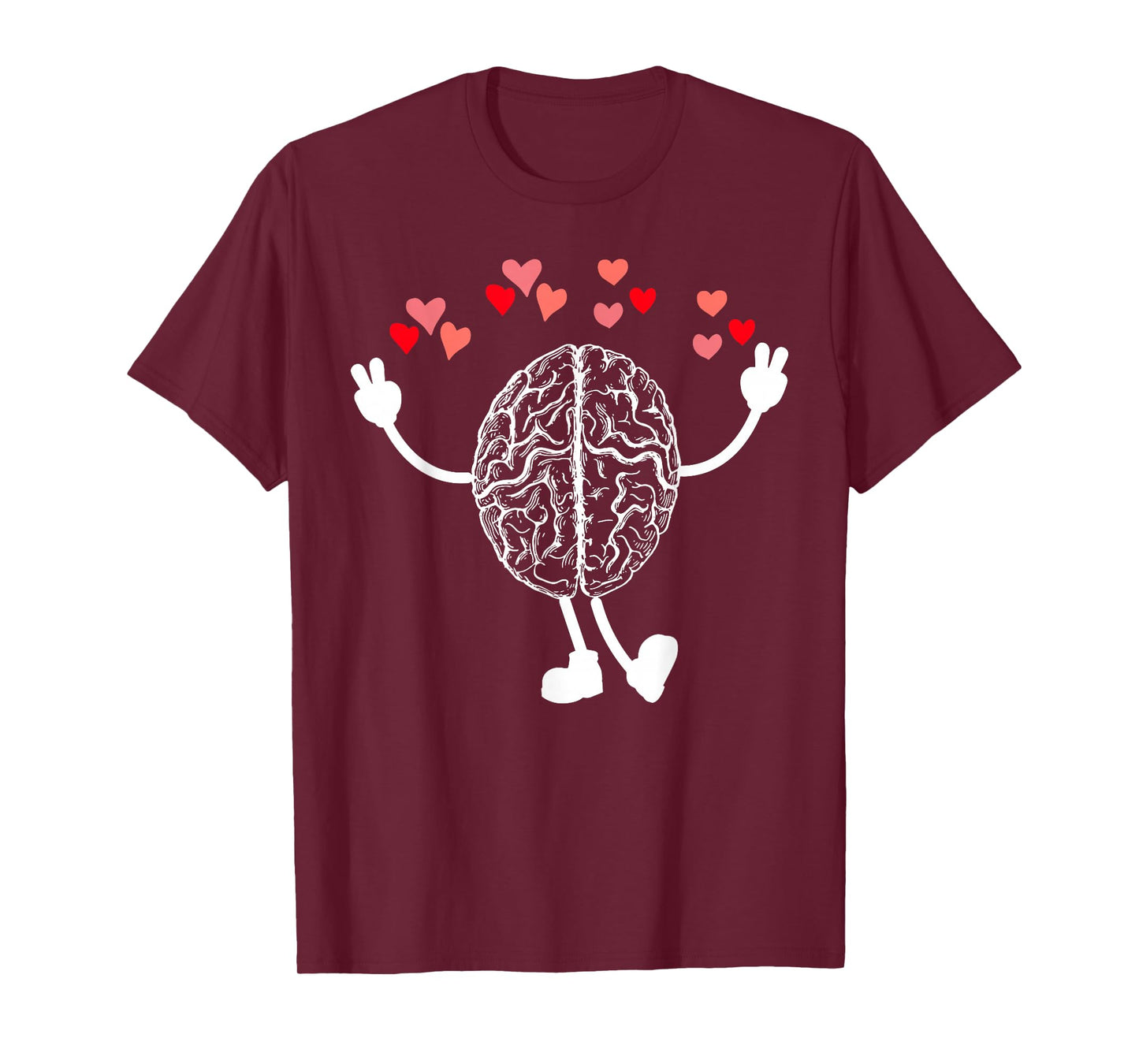 Funny Anatomy Brain Heart Valentines Neuro Nurse Neurologist T-Shirt