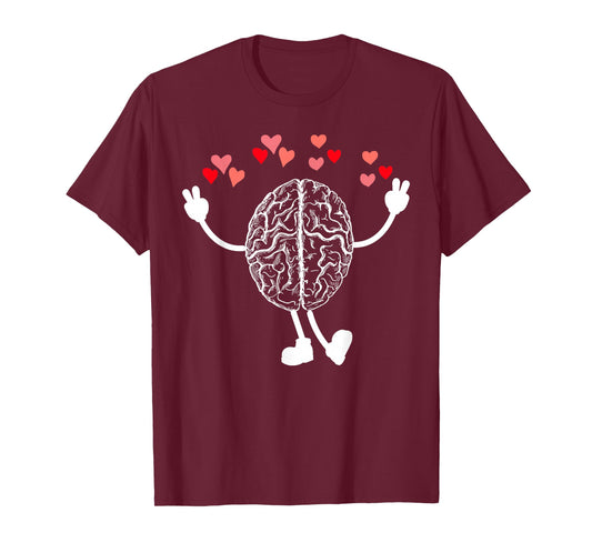Funny Anatomy Brain Heart Valentines Neuro Nurse Neurologist T-Shirt