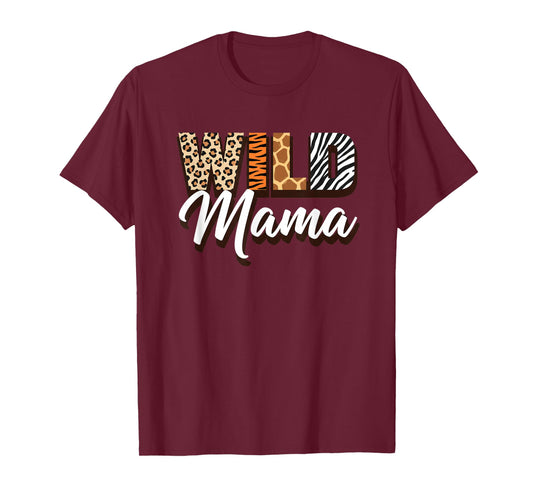Wild Mama Jungle Animals Mom Birthday Kids Party Mom T-Shirt