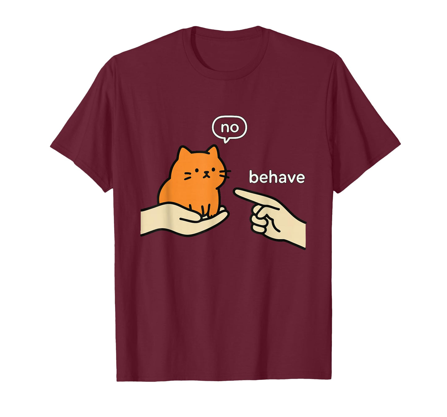 Behave No Funny Dishonest Liar Orange Cat Meme Cartoon T-Shirt