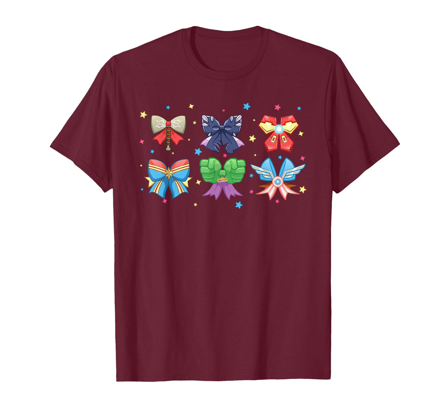 Marvel Avengers Team Coquette Style Cute Fashion Bows T-Shirt