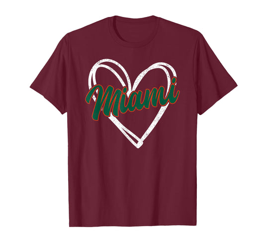 Miami Heart Vintage Men Women Kid T-Shirt