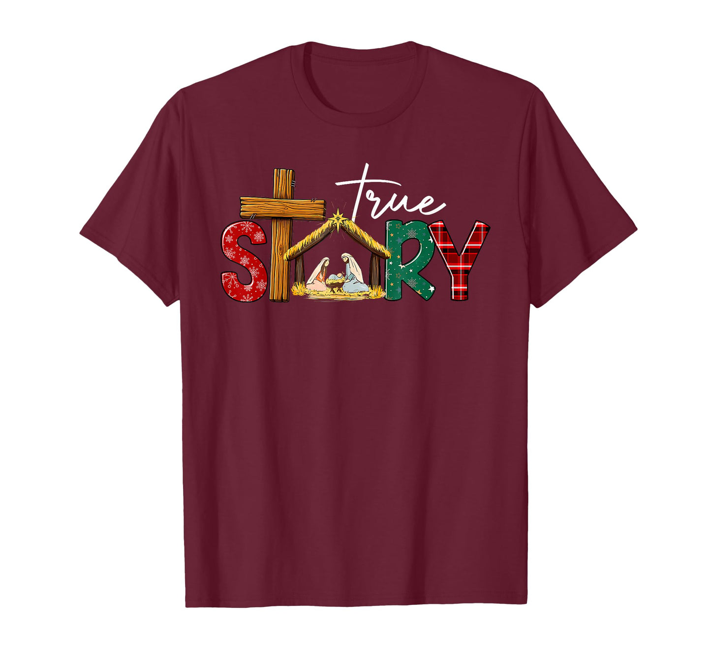 True Story Nativity Christmas Jesus Xmas Catholic Christian T-Shirt