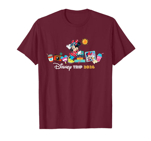 Disney Minnie Mouse Disney Trip 2026 Retro Vacation Matching T-Shirt