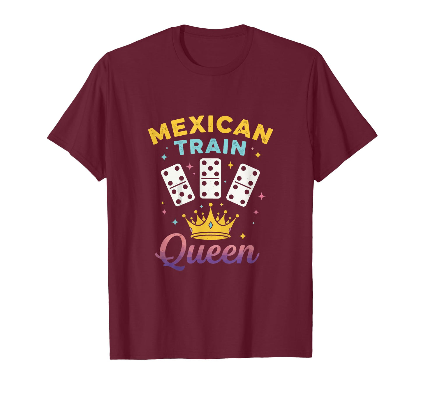 Mexican Train Queen Domino Player Dominoes Lover Tile Game T-Shirt