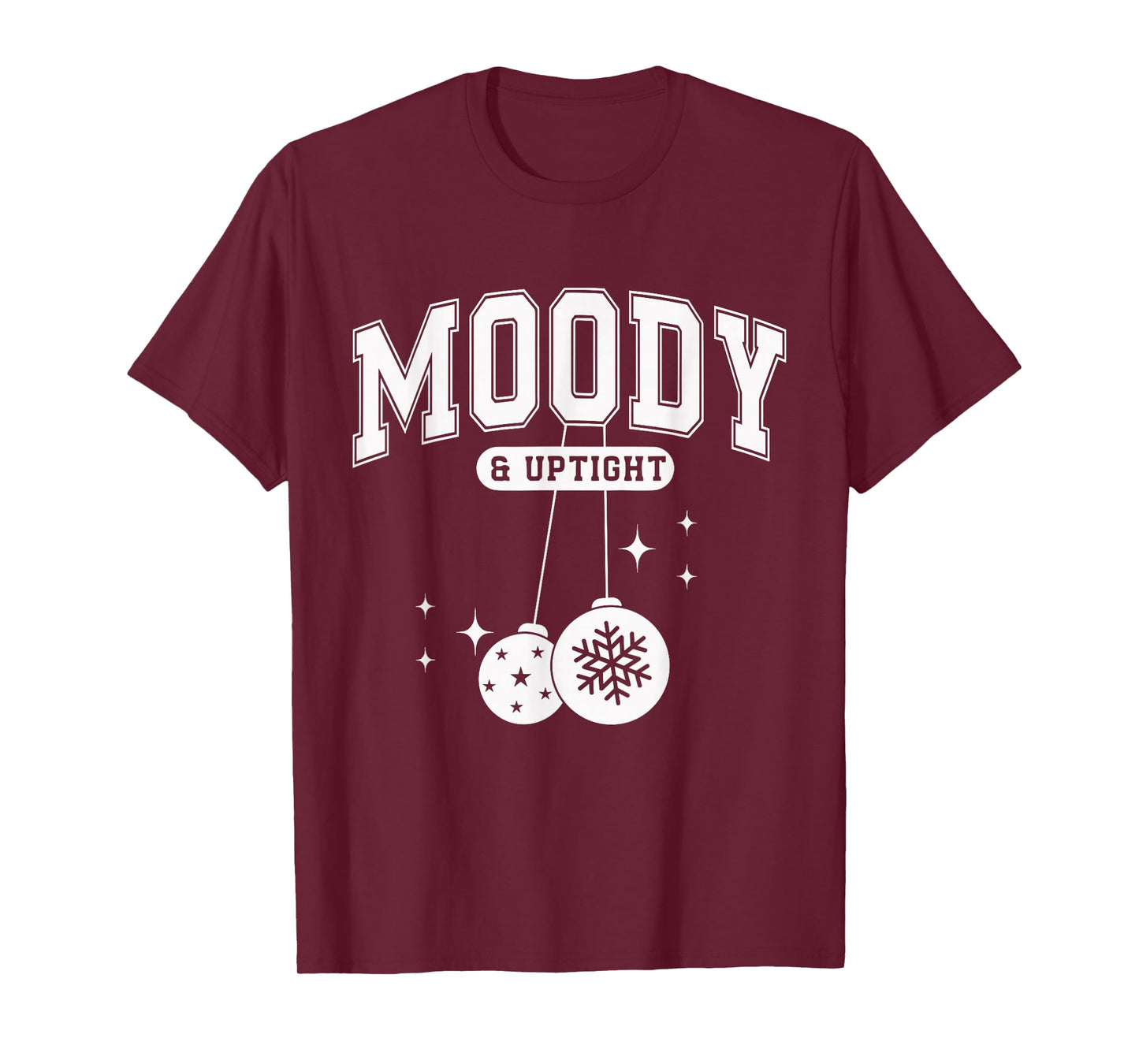 Moody and Uptight Merry and Bright Christmas Couple Pajama T-Shirt