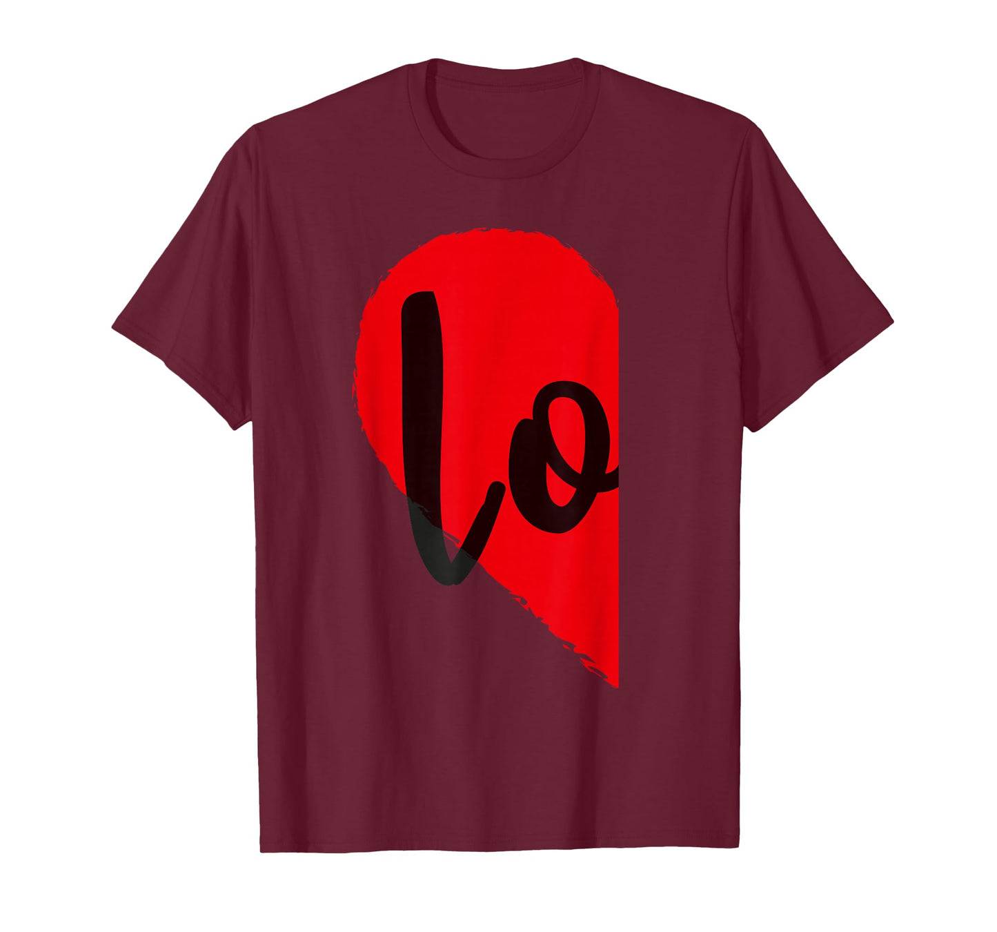 Couple Half Heart Love Funny Valentines Day Women Men Adult T-Shirt