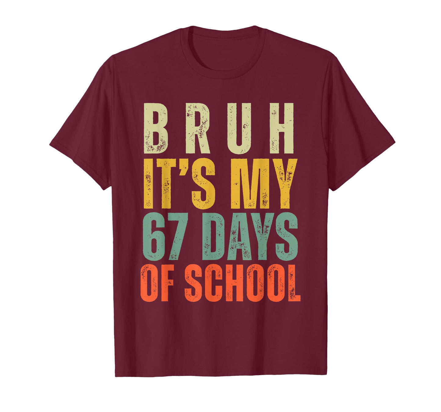 Bruh It's My 67 Days of School Dabbing Boy Funny Six Seven T-Shirt
