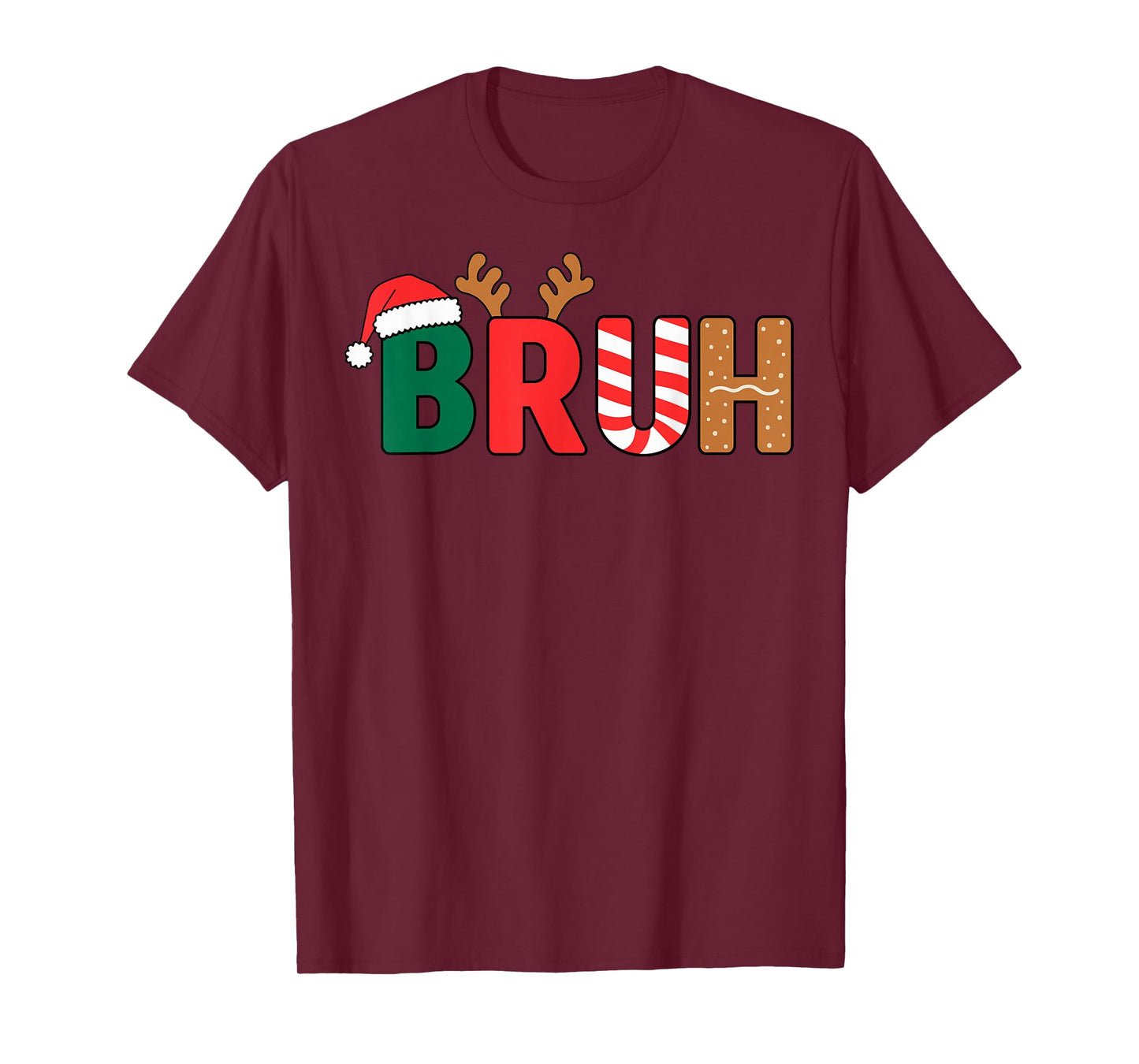 Bruh Christmas Shirt Teens Boys Xmas Kids Funny Christmas T-Shirt