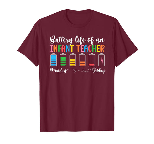 Battery Life of an Infant Teacher Infant Teaching T-Shirt