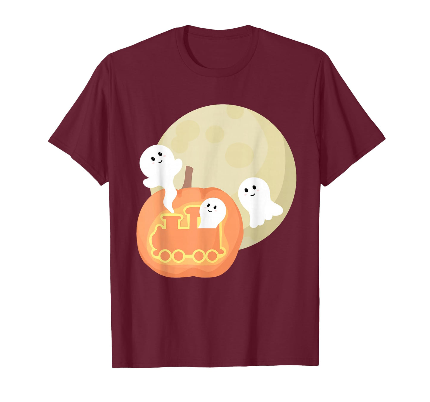 Halloween Train Moon, Cute Spooky Pumpkin, Train Lover Boys T-Shirt
