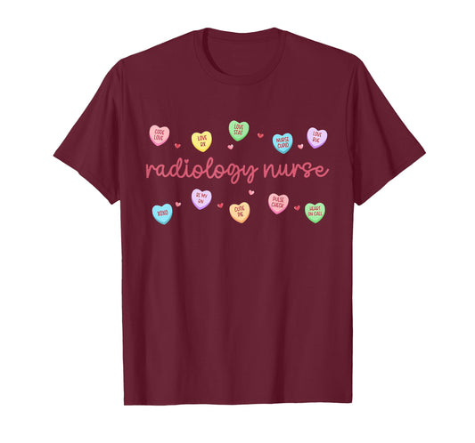 Radiology Nurse Valentine Conversation Heart CT Technologist T-Shirt