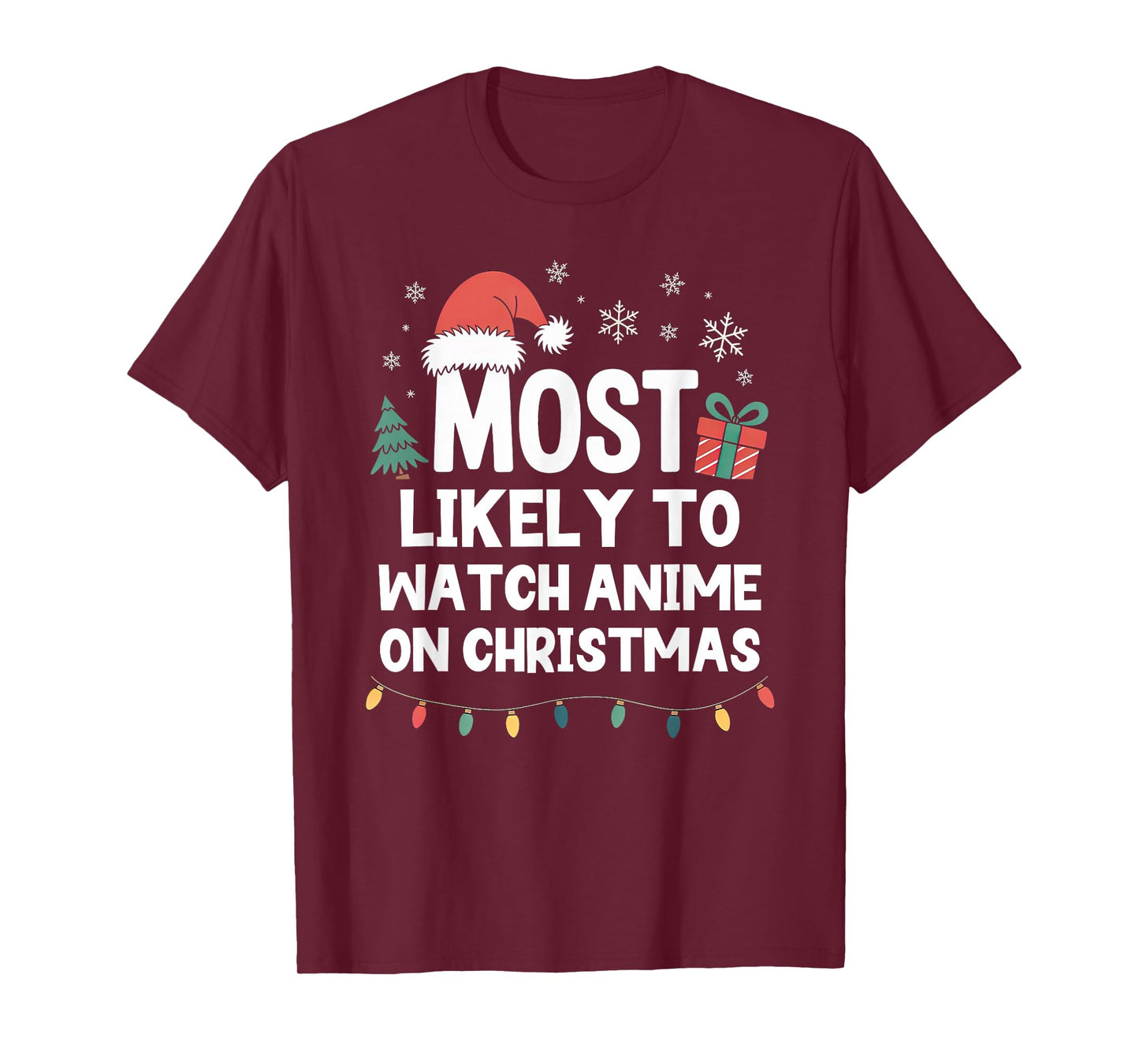 Most Likely to Watch Anime On Christmas Funny Xmas T-Shirt