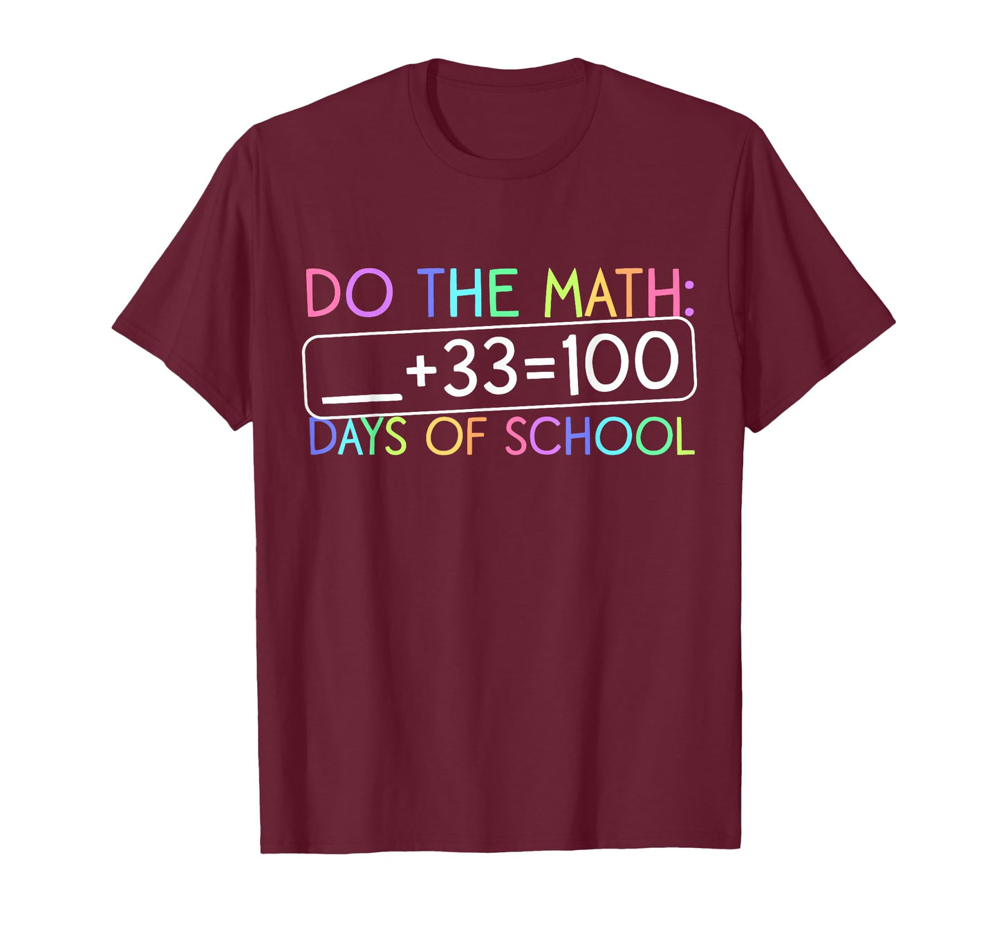 100th Day of School Math Teacher Kids 100 Days Do The Math T-Shirt