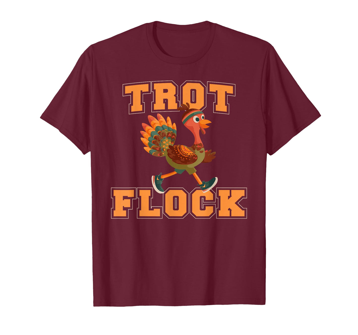 Turkey Trot Flock Thanksgiving 5k 10k Group Running Costume T-Shirt