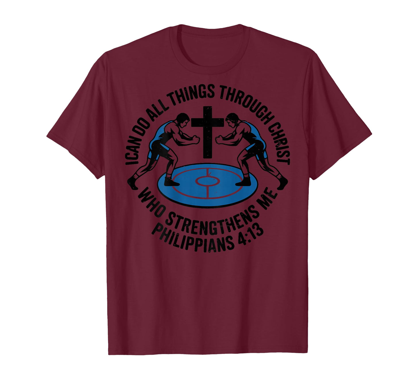 Youth Wrestling Christian Jesus I Can Do All Things Wrestler T-Shirt