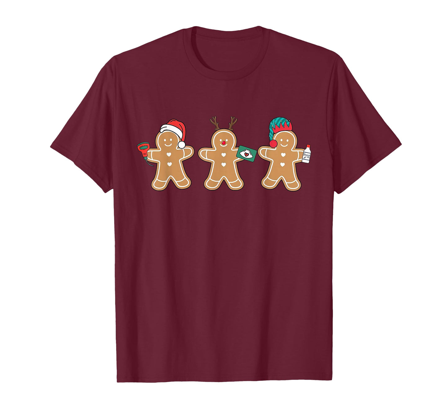 Sonographer Gingerbread Ultrasound Tech Christmas MFM Nurse T-Shirt