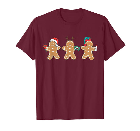 Sonographer Gingerbread Ultrasound Tech Christmas MFM Nurse T-Shirt